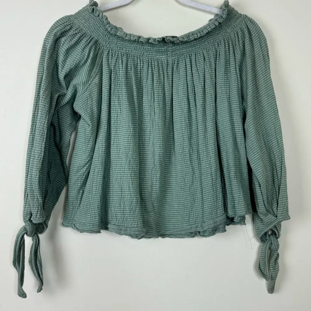 We The Free Green Stripe Lexington Tee Size Small - Picture 5 of 8